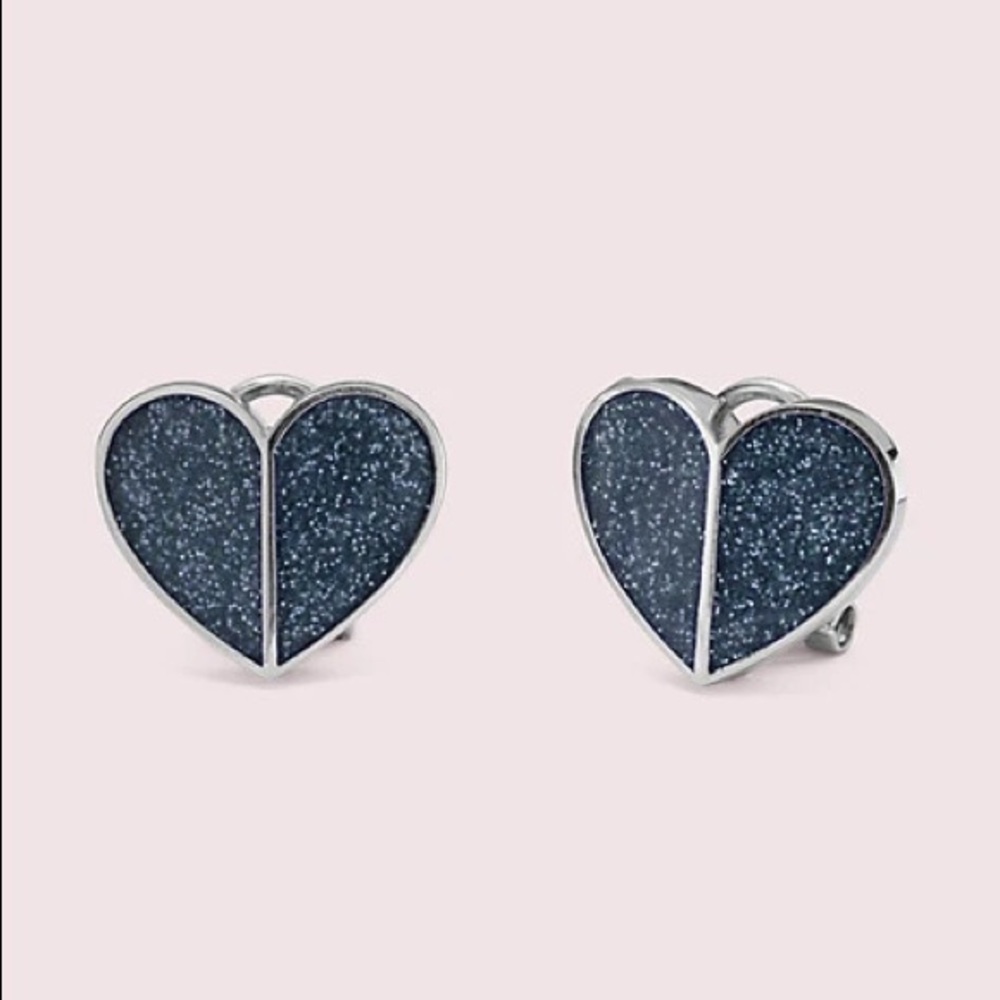 Kate spade heritage spade glitter heart earrings